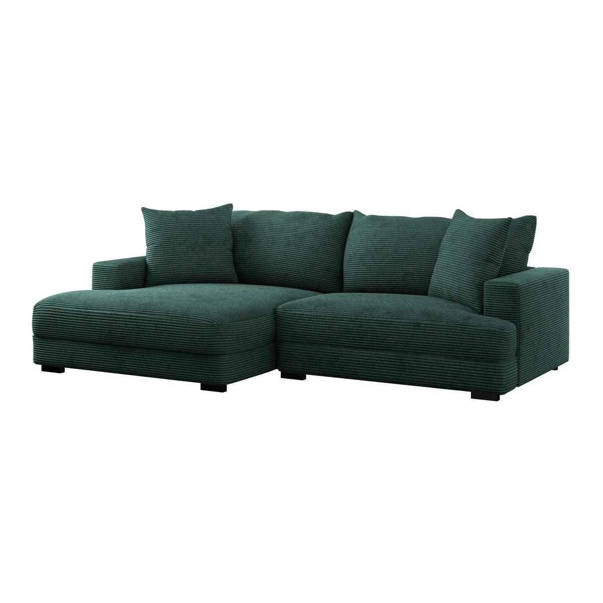 Kutna Garnitura Pelle - tamno zelena/crna, Moderno, tekstil (180/265cm) - Modern Living