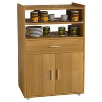 SERVIERWAGEN KIOLA - Silberfarben/Buchefarben, Basics, Holzwerkstoff/Kunststoff (59/92/40cm) - MID.YOU