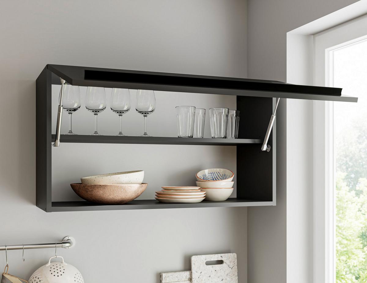Konyhablokk Gépek Nélkül Jazz 6 - tölgyfa színű/fekete, Modern, faalapú anyag (260/200/60cm) - Modern Living