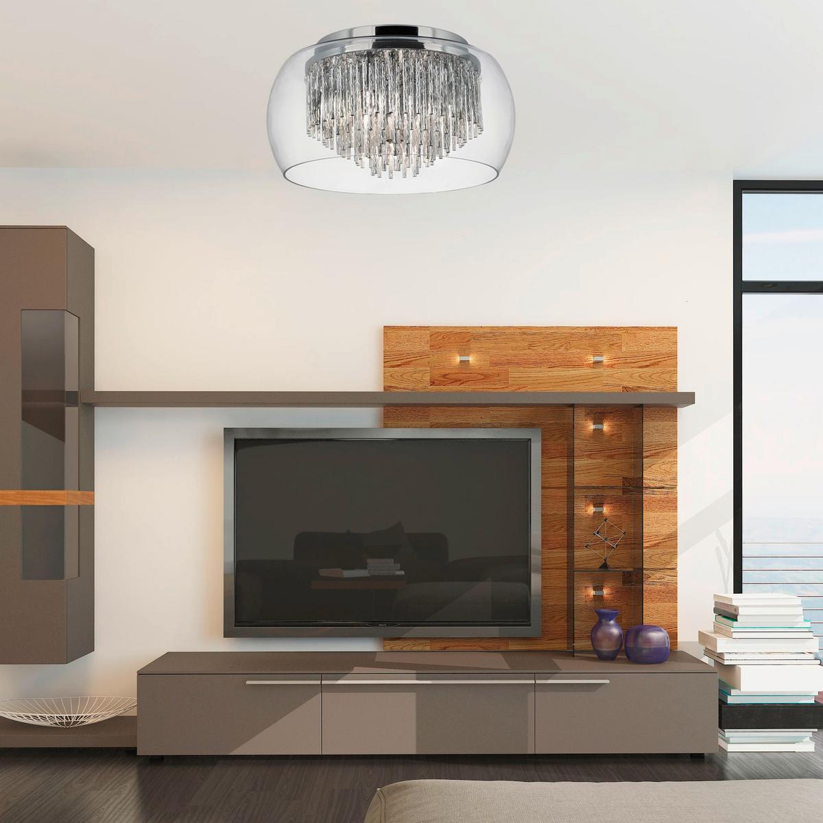 Mennyezeti Lámpa 4624-4cc - krómszínű, Design, üveg/fém (35/18.5cm)