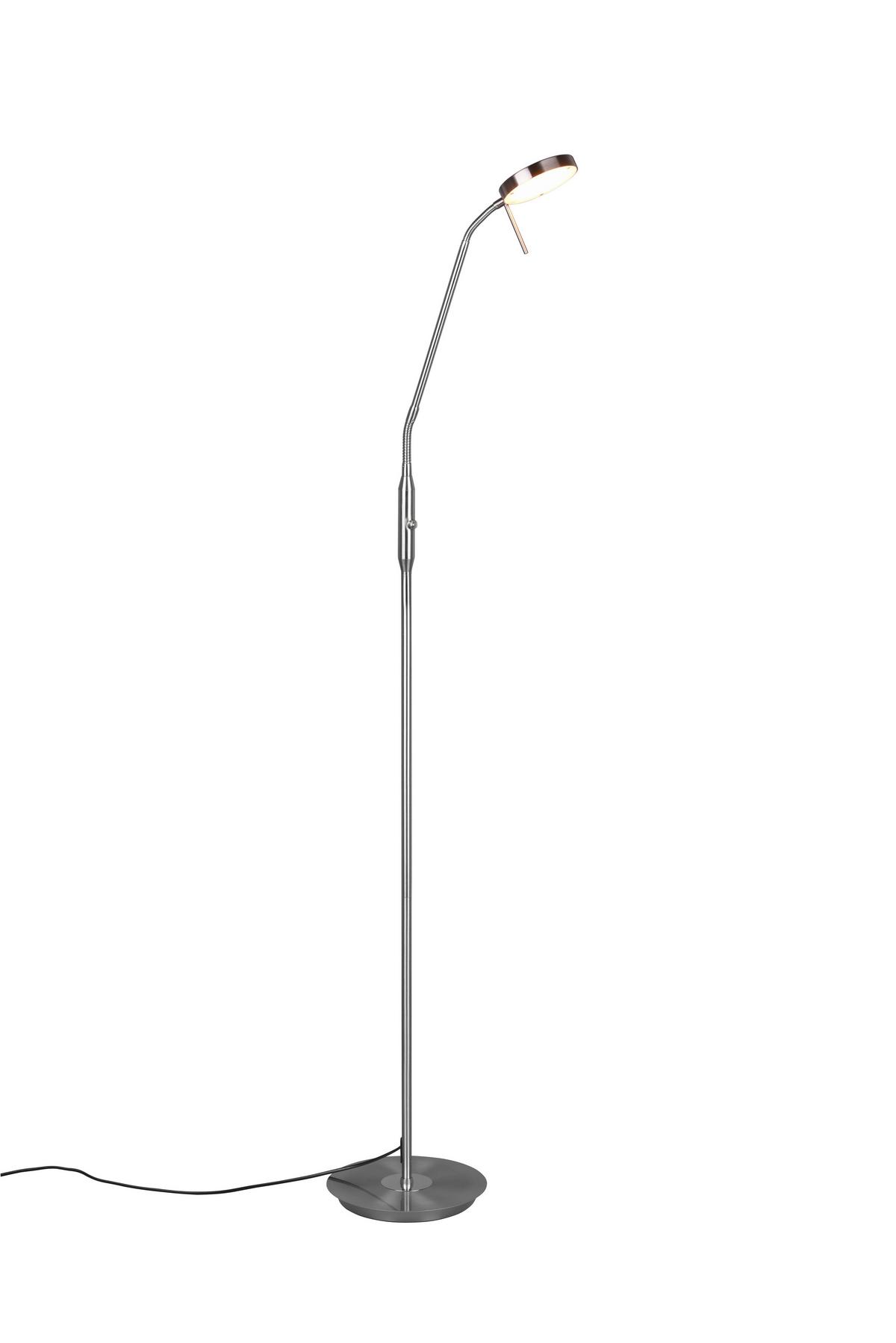 LED-Stehleuchte Monza Nickelfarben max. 12 Watt - Nickelfarben, Basics, Metall (145/25/50cm) - Trio Leuchten
