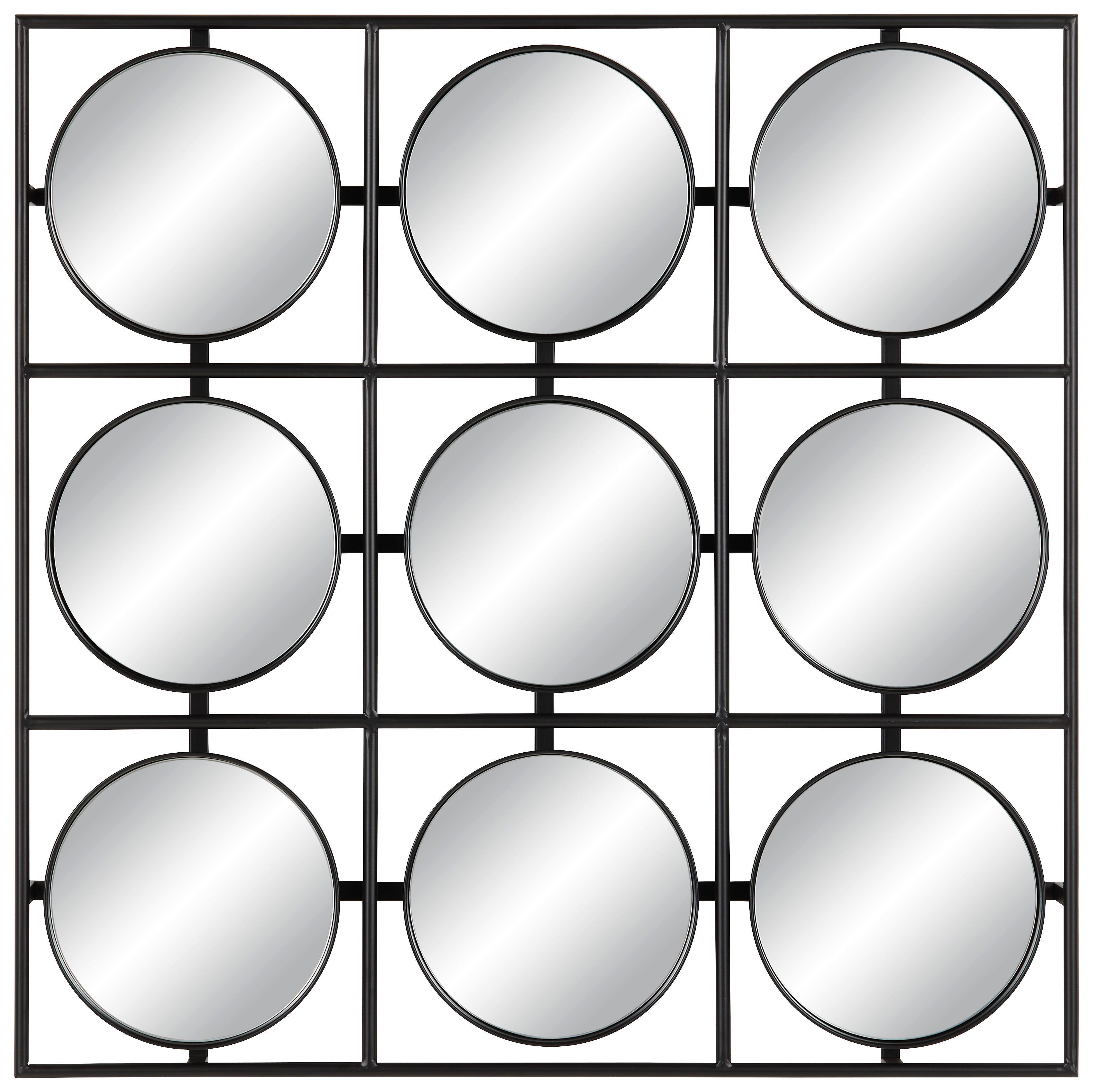 Wandspiegel aus Metall in Schwarz - Schwarz, Modern, Glas/Metall (70/70/8,5cm) - Modern Living