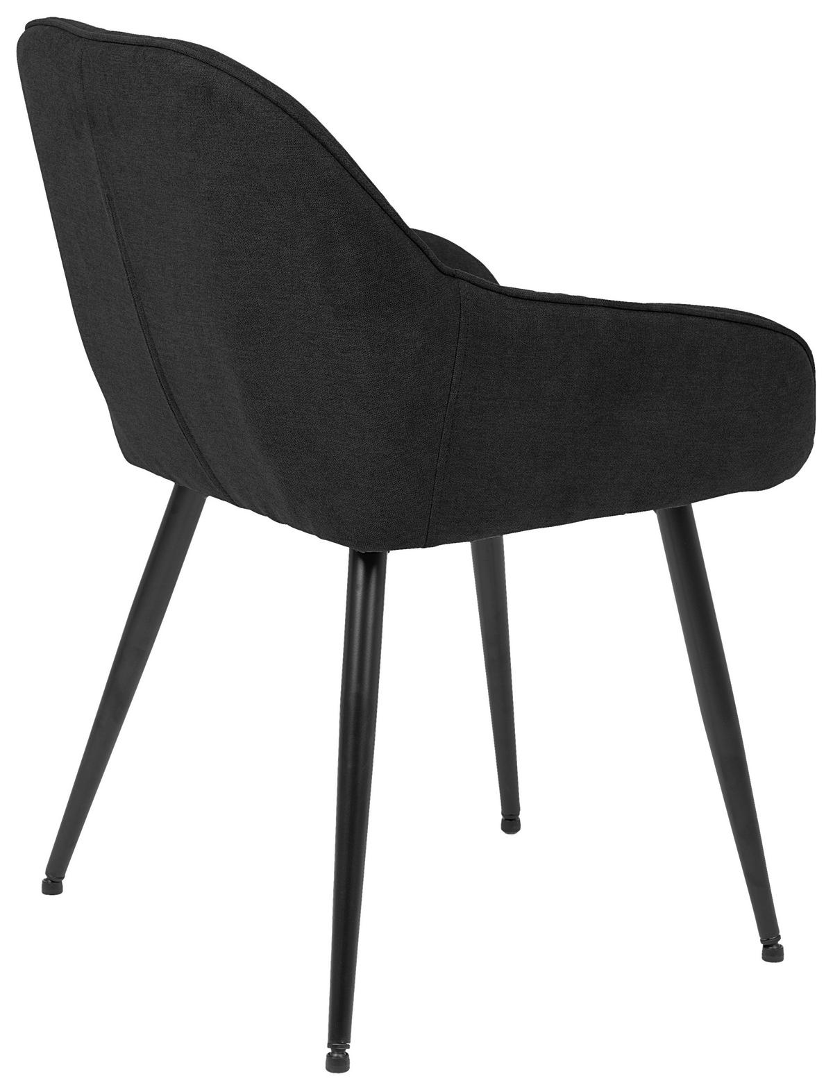 KRZESŁO Z PODŁOKIETNIKAMI ANCONA - antracytowy/czarny, Romantik / Landhaus, metal/tkanina (55/80/61cm) - Livetastic