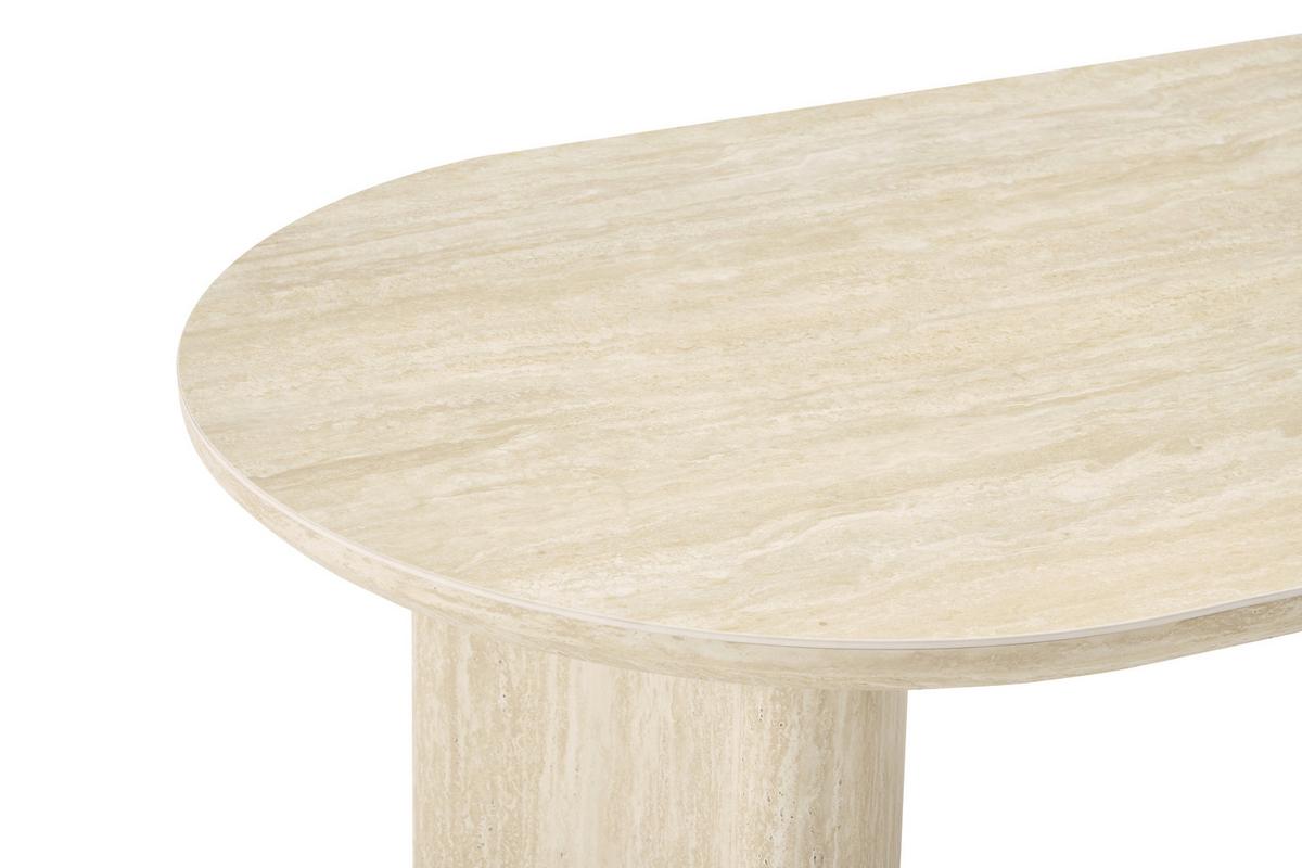 Jedilna Miza Molde, Bež, 180x90 - barve hrasta/bež, Moderno, kamen/leseni material (180/90/76cm) - P & B