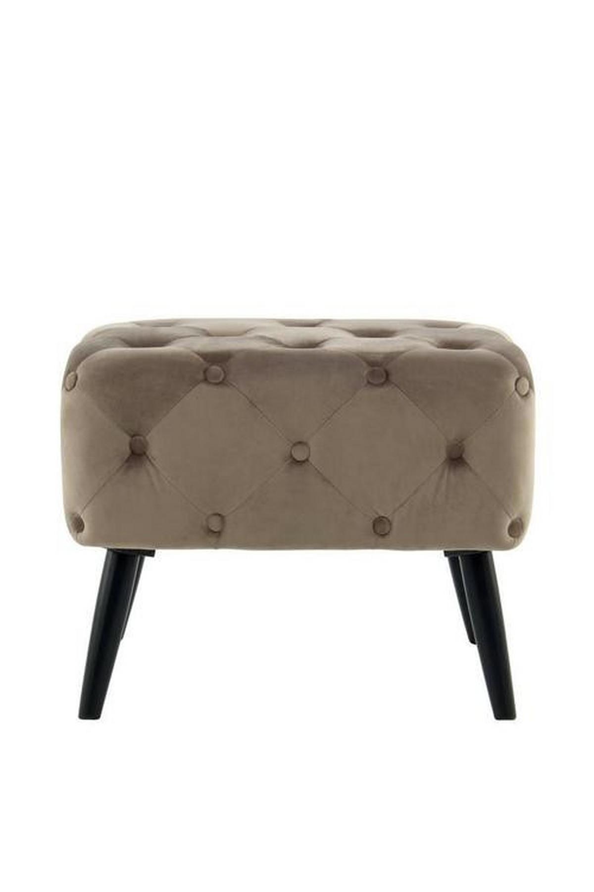 Hocker Piano ca. 40x48 cm Taupe Samt - Taupe/Schwarz, Basics, Holz/Holzwerkstoff (40/48/60cm) - Kayoom