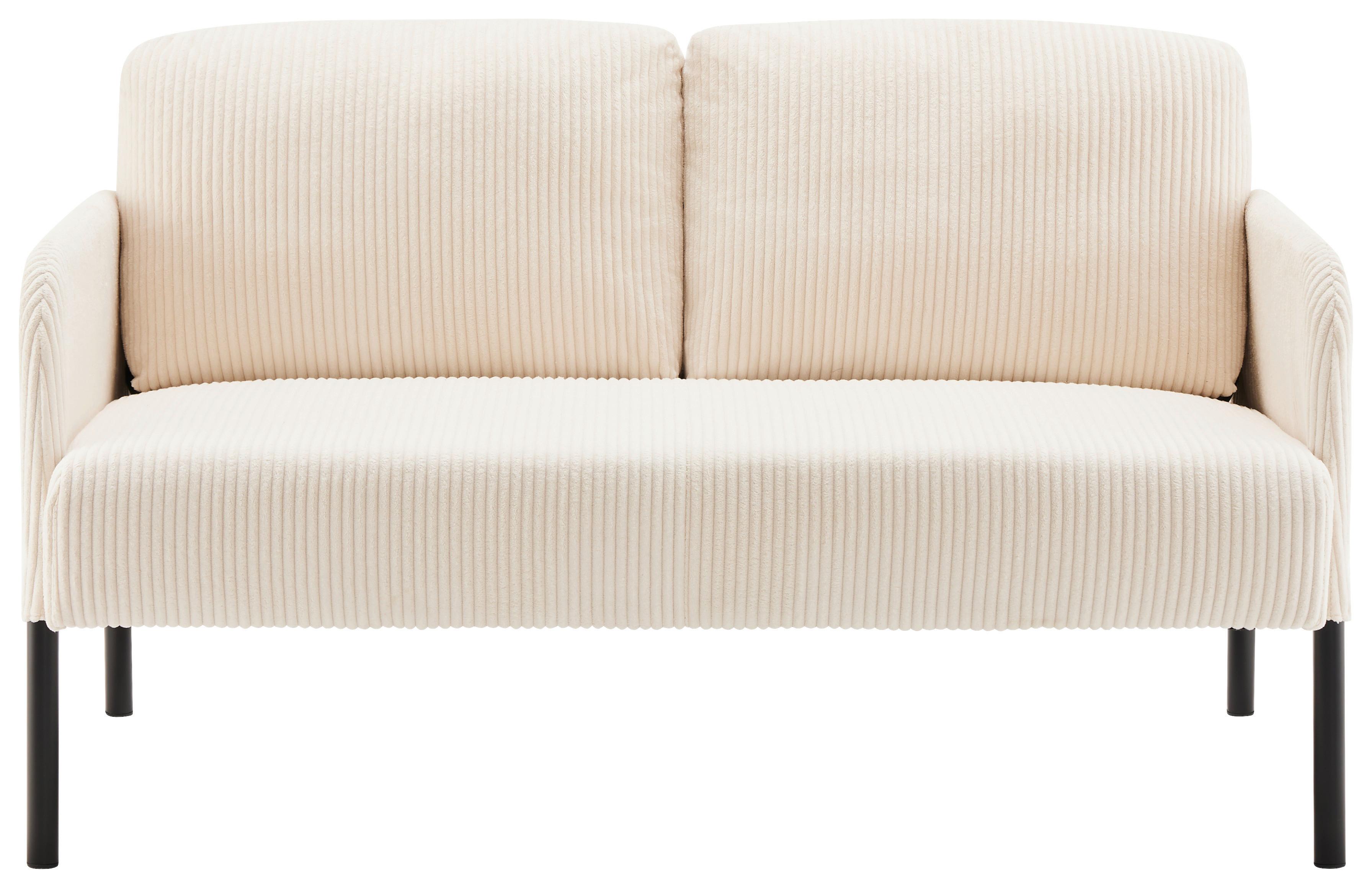 2-Sitzer-Sofa Miami Beige/Schwarz - Beige/Schwarz, MODERN, Holz/Textil (120/73,5/77cm) - Based