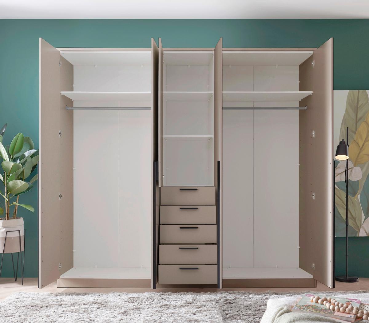 Ormar S Klasičnim Vratima Arnis - kašmir/crna, Konvencionalno, drvni materijal/plastika (225/210/52cm) - Modern Living