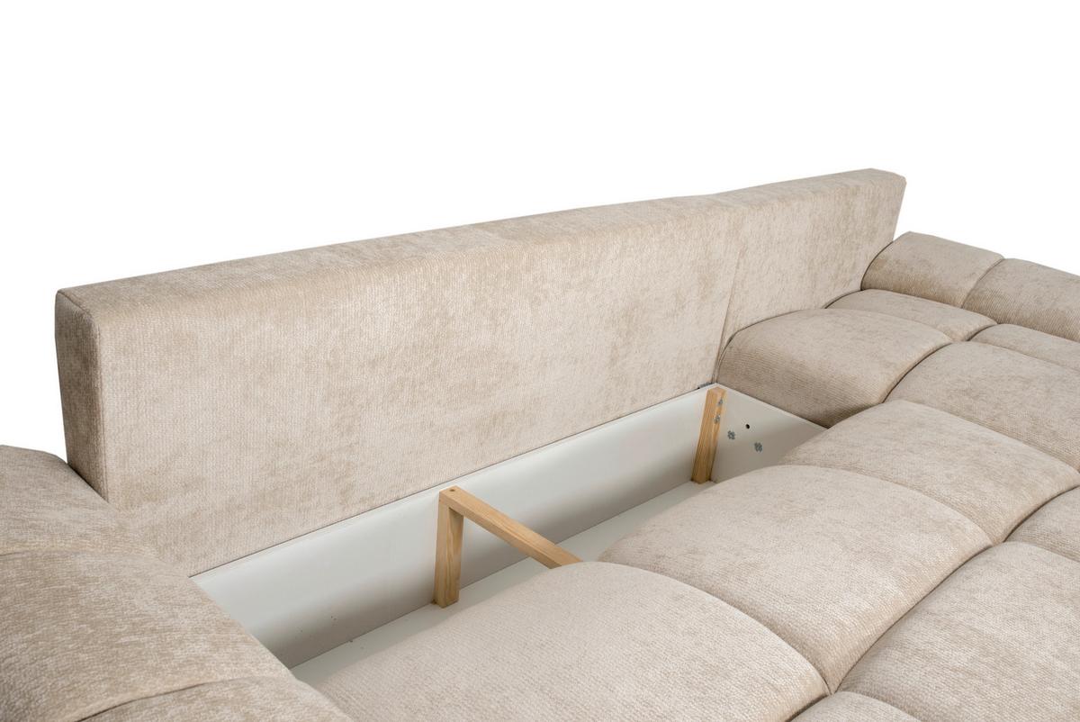 Kutna Garnitura Bonn - bež/crna, Moderno, tekstil/plastika (296/182cm) - Modern Living