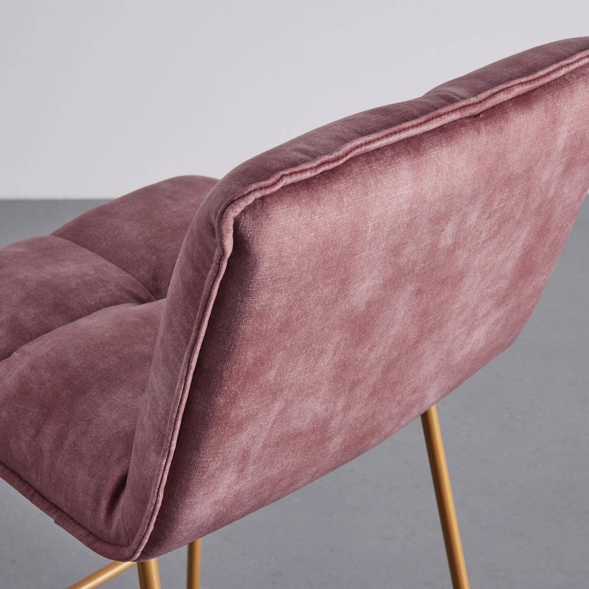 Barhocker Fonia Beere Samt Gepolstert - Beere/Goldfarben, MODERN, Holz/Textil (46/103,5/57cm) - Bessagi Home