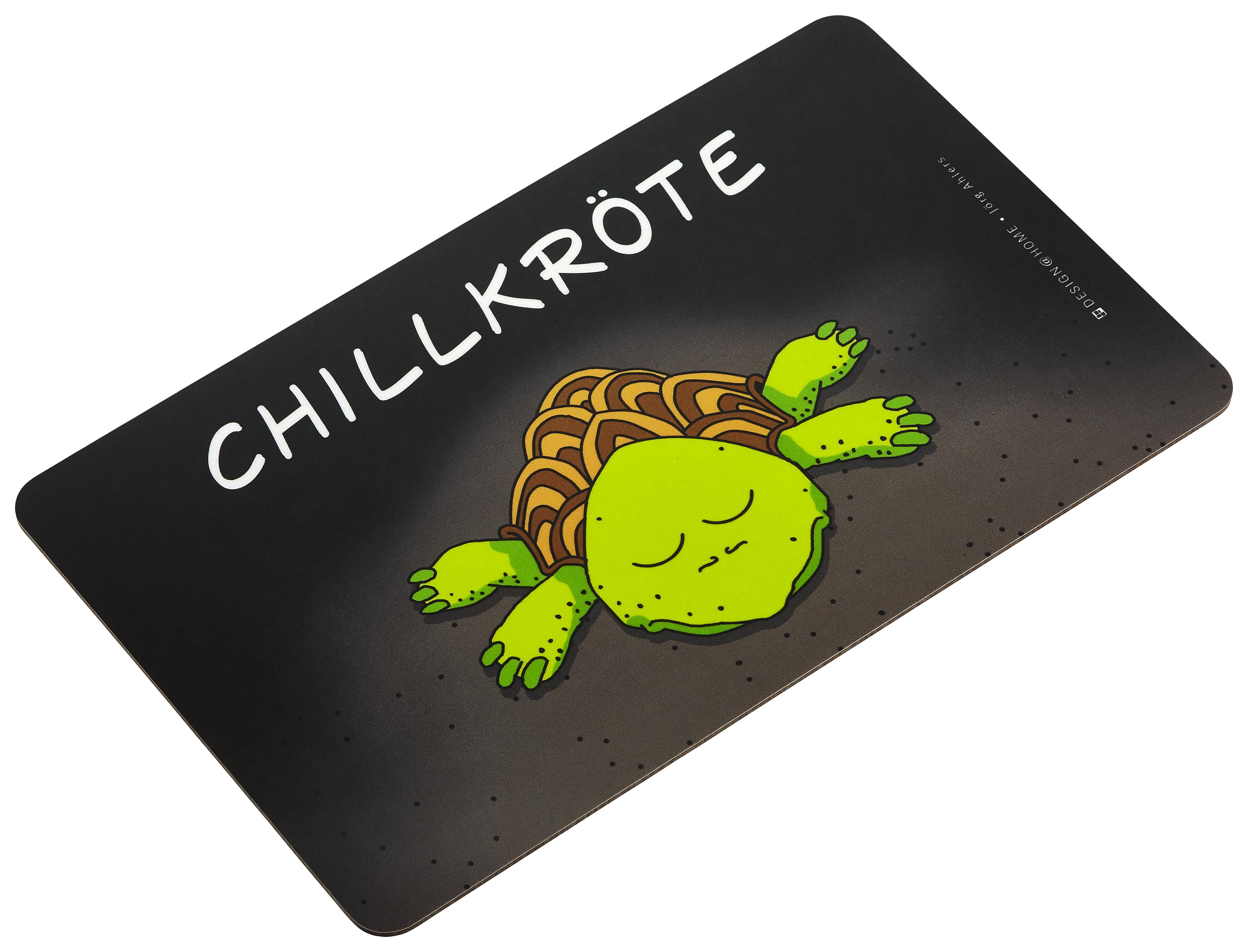 Schneidebrett Chillkröte in Schwarz - Schwarz/Grün, KONVENTIONELL, Kunststoff (23,5/14,3/1,5cm)