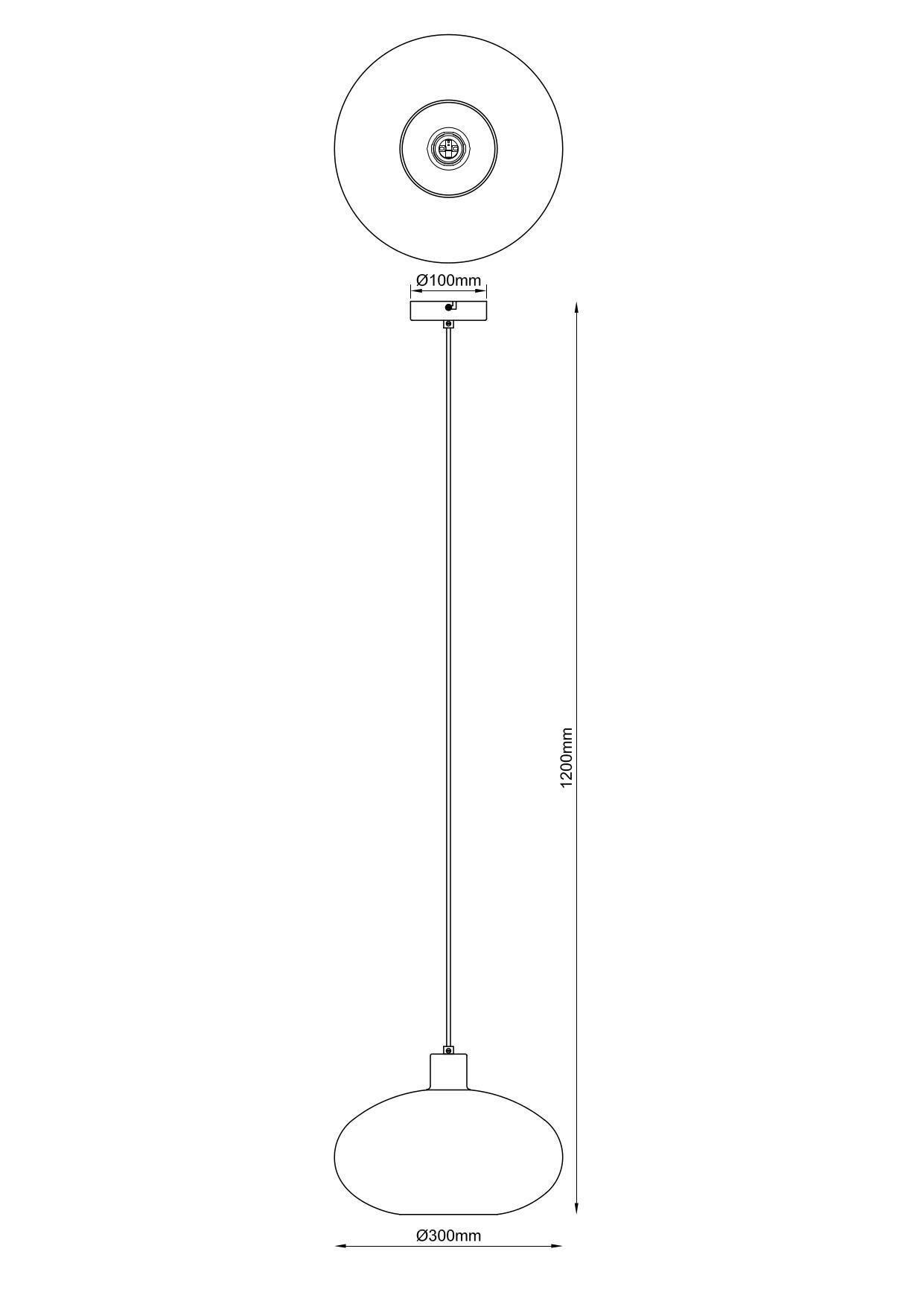 HÄNGLAMPA TIPO - svart, Modern, metall/glas (30/120cm) - Mömax