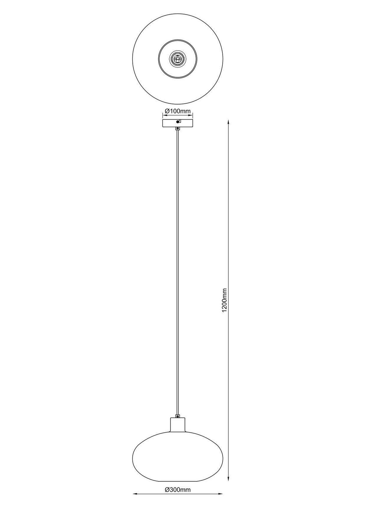 Hängeleuchte Tipo in Schwarz max. 25 Watt - Schwarz, MODERN, Glas/Metall (30/120cm) - Mömax
