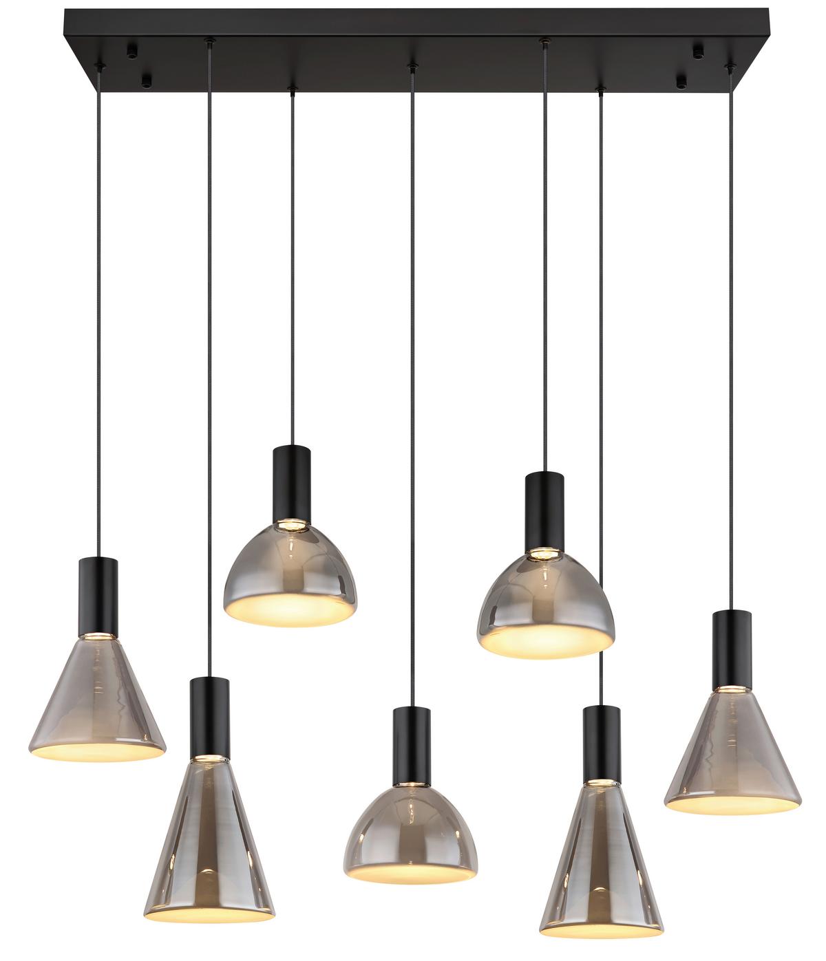 Viseča Led-svetilka 15741-7 - svetlo siva, Design, kovina/umetna masa (97/33/150cm) - Globo