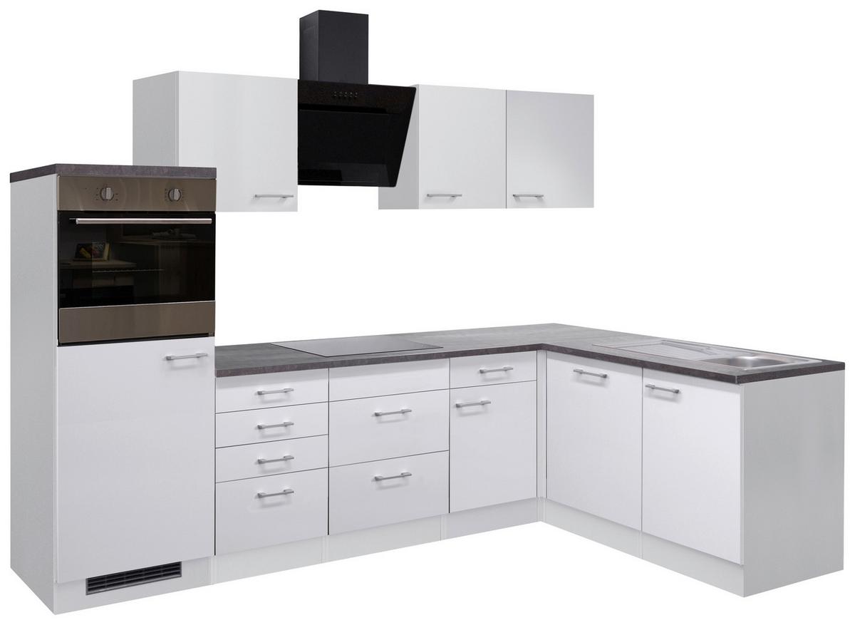 Kotna Kuhinja Brez Aparatov Lucca, Bela - bela/barve aluminija, Moderno, umetna masa/leseni material (280/170cm) - FlexWell