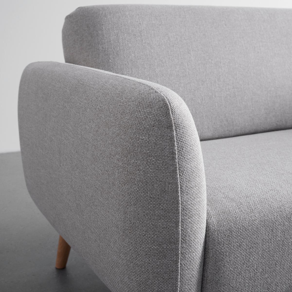 Sofa Pia Hellgrau Webstoff - Hellgrau/Naturfarben, MODERN, Holz/Textil (146/76/75cm) - Bessagi Home