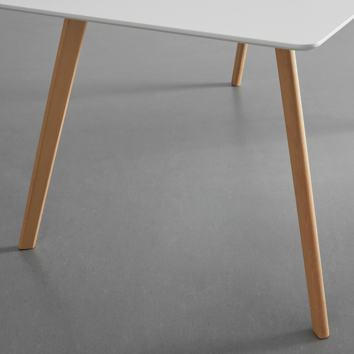 Esstisch Frieda in Holz Buche massiv ca. 160x75 cm - Buchefarben/Weiß, MODERN, Holz/Holzwerkstoff (160/90/75cm) - Bessagi Home