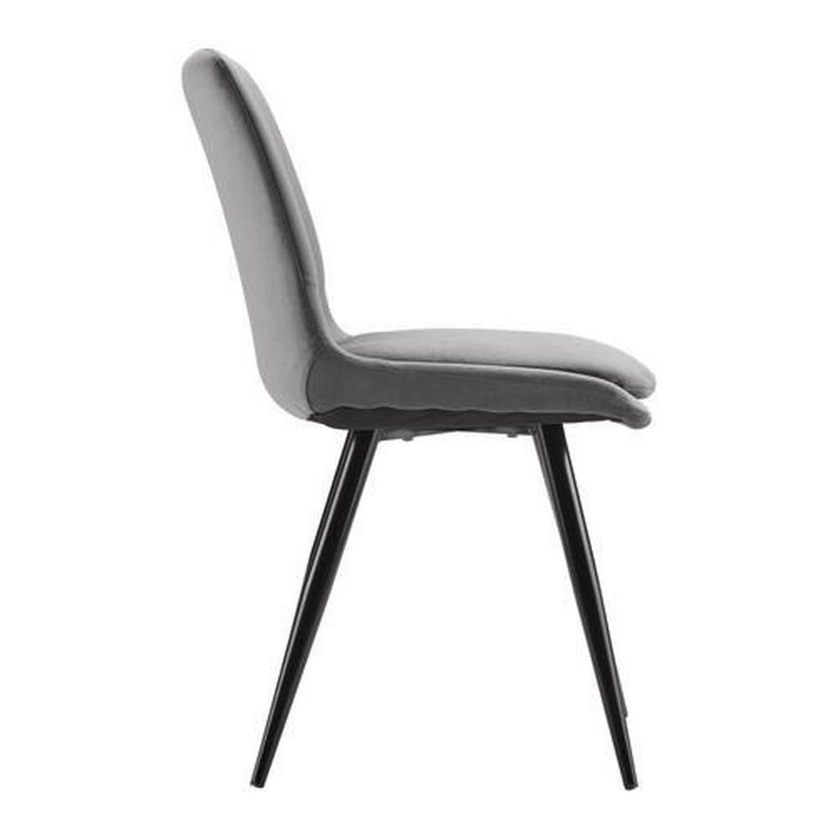 Stuhl Joy Dunkelgrau Samt Gepolstert - Dunkelgrau/Schwarz, MODERN, Holz/Textil (49/82/55cm) - Bessagi Home