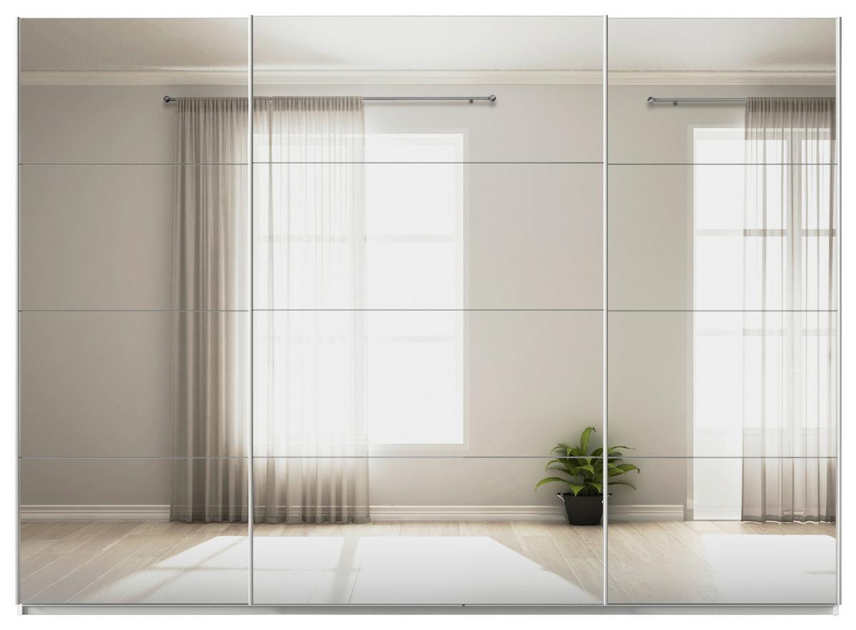 DULAP USI CULISANTE FELDKIRCH - argintiu/alb, Modern, sticlă/material pe bază de lemn (315/229/62cm)