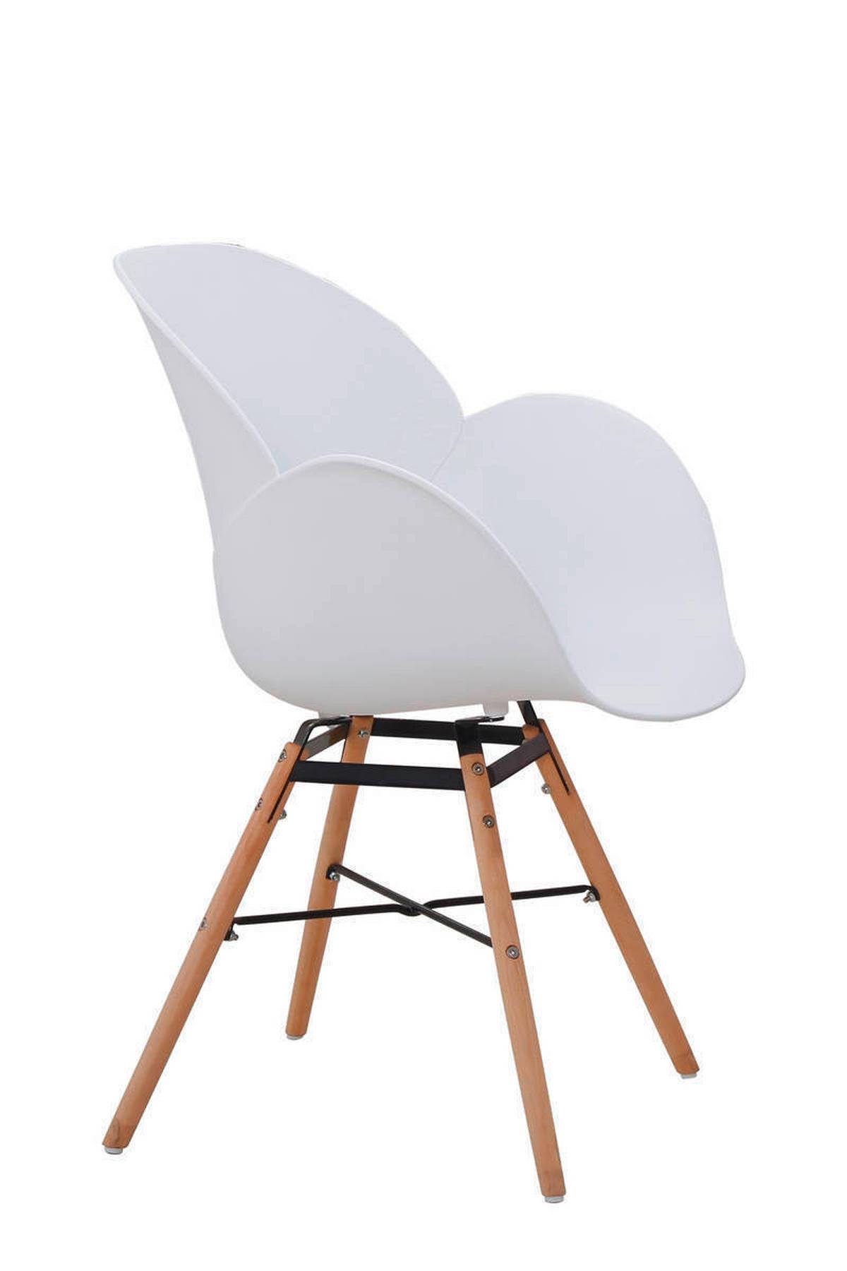 ARMLEHNSTUHL-SET 9QHFX - Weiss, Design, Holz/Kunststoff (59/83,5/57,5cm) - Kayoom