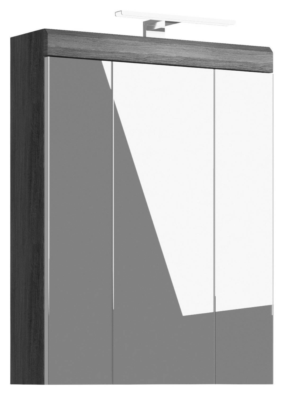 Badezimmer Scout 2-tlg. ca. 60 cm Anthrazit/Weiß - Weiß Hochglanz, MODERN, Holzwerkstoff/Kunststoff (60cm) - MID.YOU