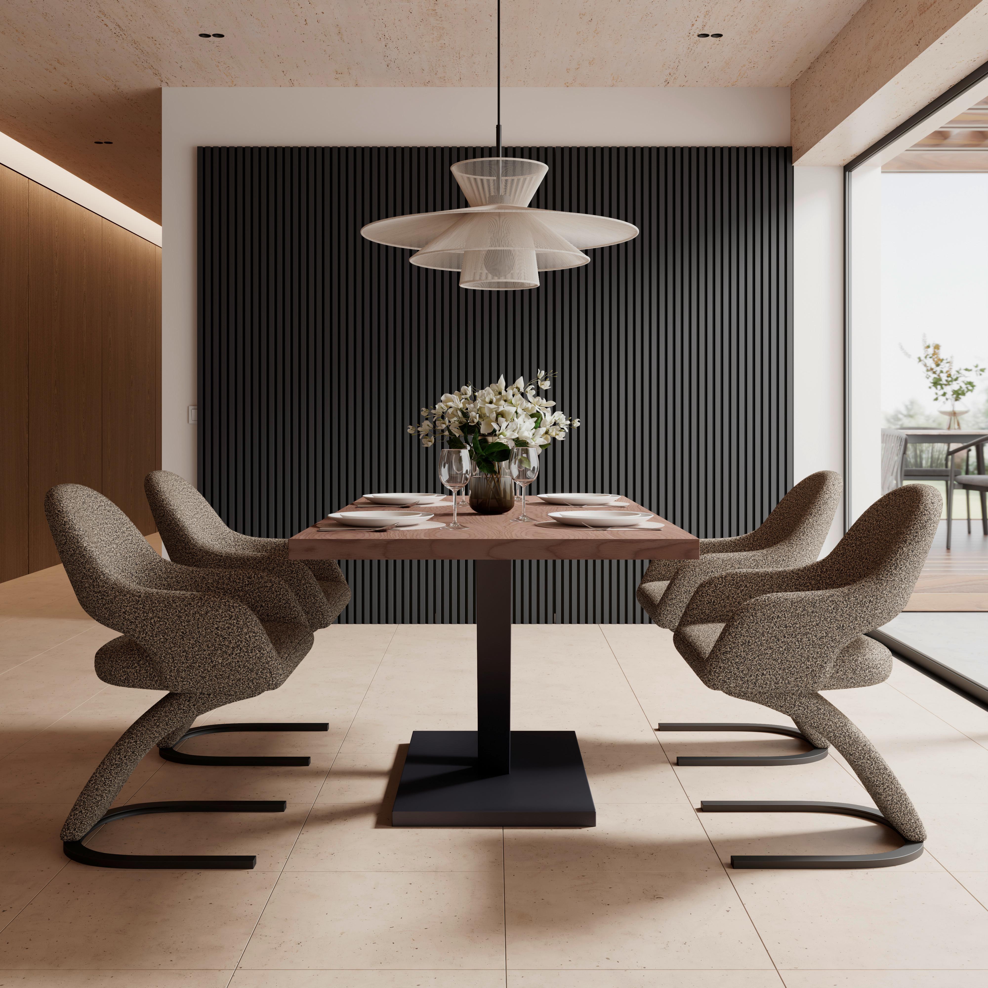 STOL MED ARMSTÖD ARIA - Schwarzbraun/svart, Modern, metall/trä (54/82/62cm) - Bessagi Home