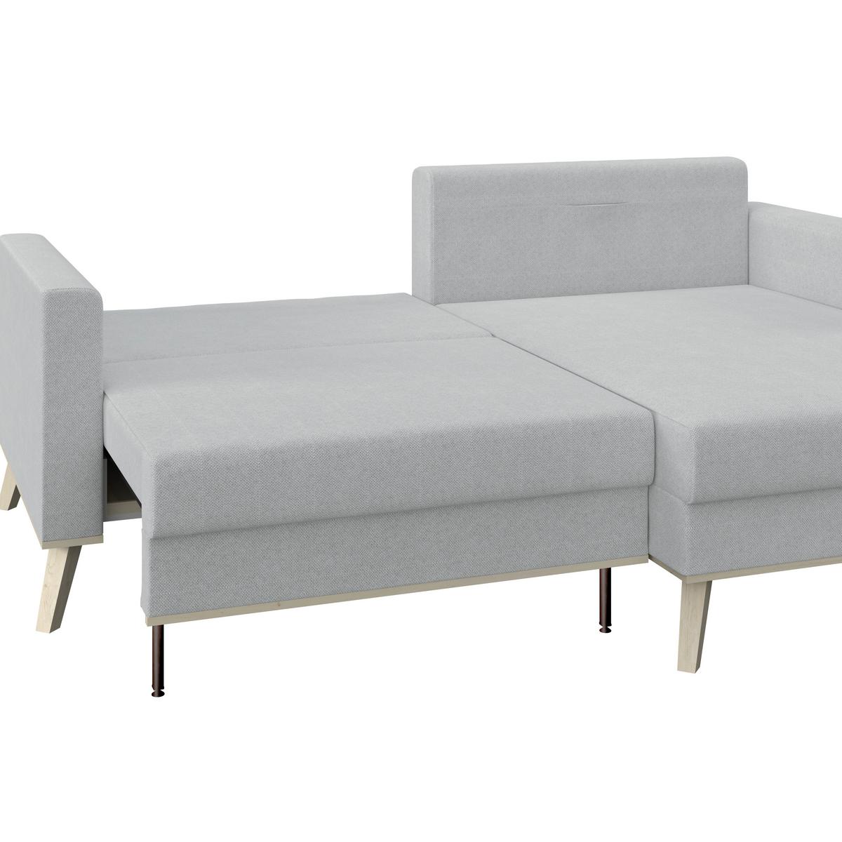Kutna Garnitura Carini - srebrne boje/boje hrasta, Basics, tekstil/drvo (222/152cm) - Modern Living