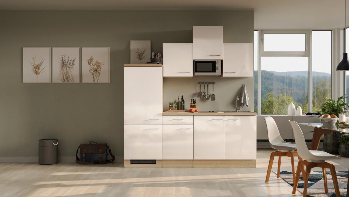 Blok Kuhinja S Aparatima Nepal G-210 - kašmir/boje oplemenjenog čelika, Moderno, drvni materijal/metal (210cm) - MID.YOU