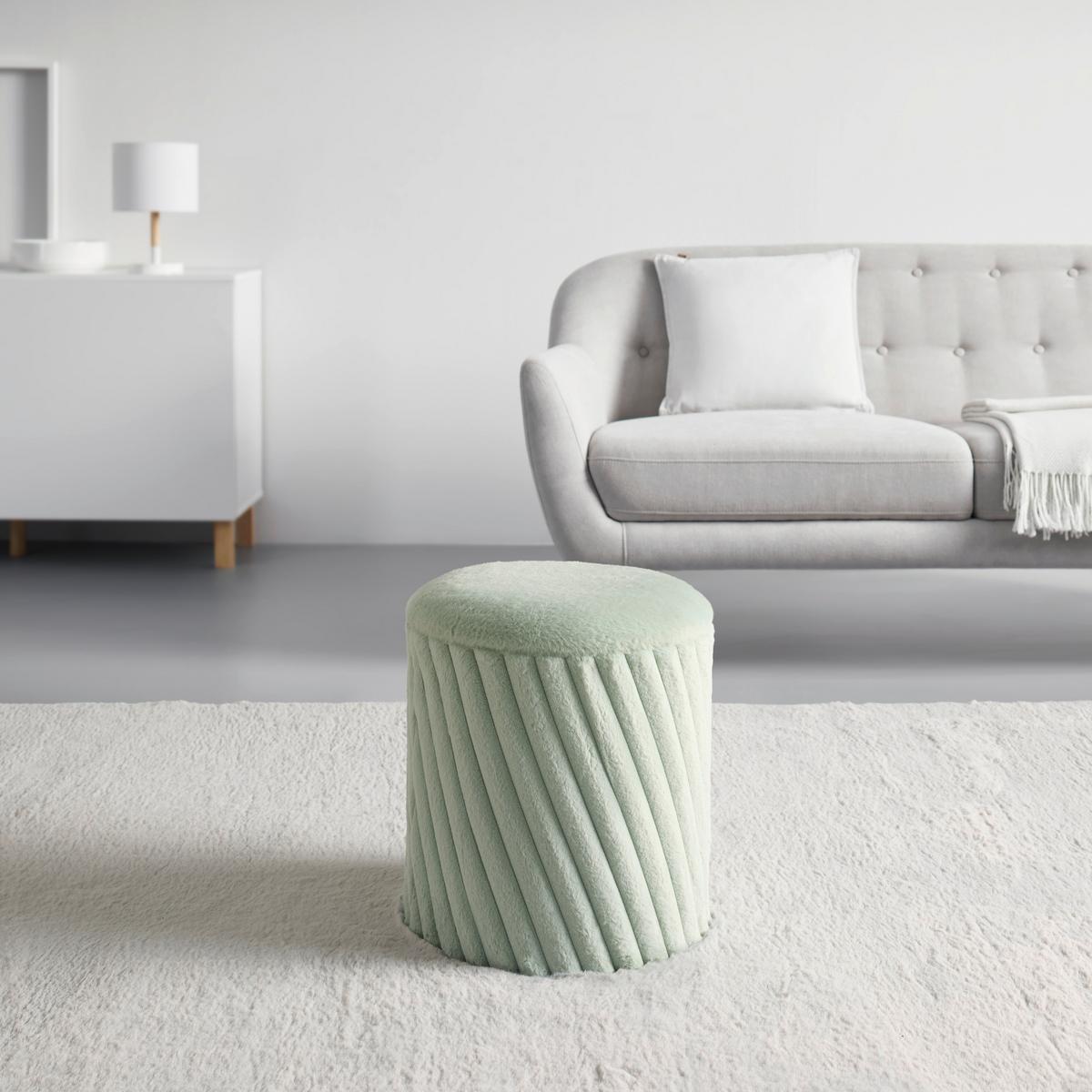 Hocker Cady Grün - Grün, ROMANTIK / LANDHAUS, Holzwerkstoff/Textil (37/40/37cm) - Mömax