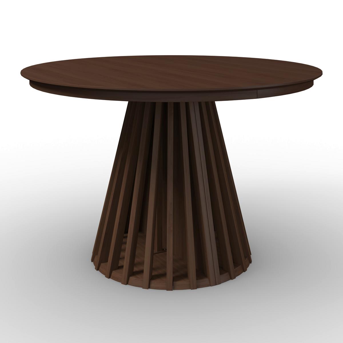 Ausziehtisch Ennio Walnussfarben Echtholz rund - Walnussfarben, MODERN, Holz/Holzwerkstoff (150/75/120cm) - Bessagi Home