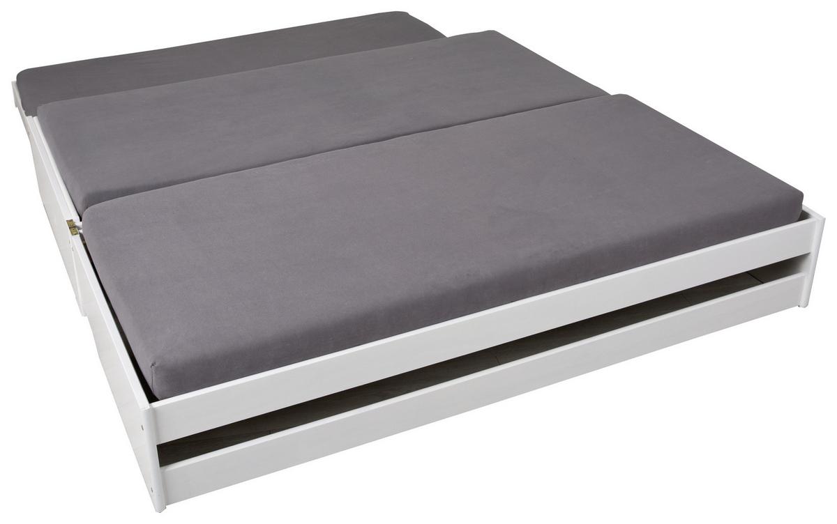 Mladinska Raztegljiva Postelja Lotar, Bela, 90-180x200 - bela/naravne barve, Konvencionalno, les (90/200cm) - MID.YOU