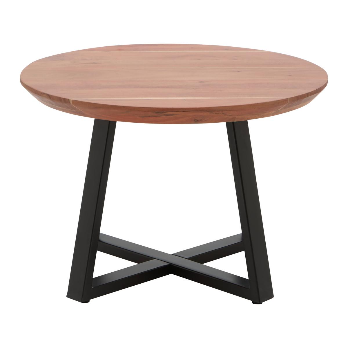 Klubska Miza Safara - črna/naravne barve, Natur, kovina/les (70/70/45cm) - Zandiara