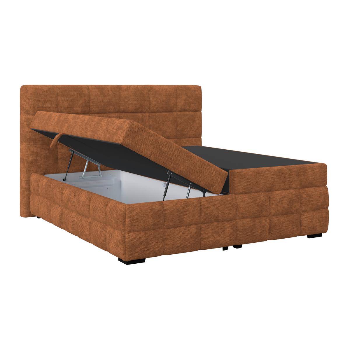 Box Krevet Vega - boje hrđe/zelena, Trend, tekstil/drvo (160/200cm) - Modern Living