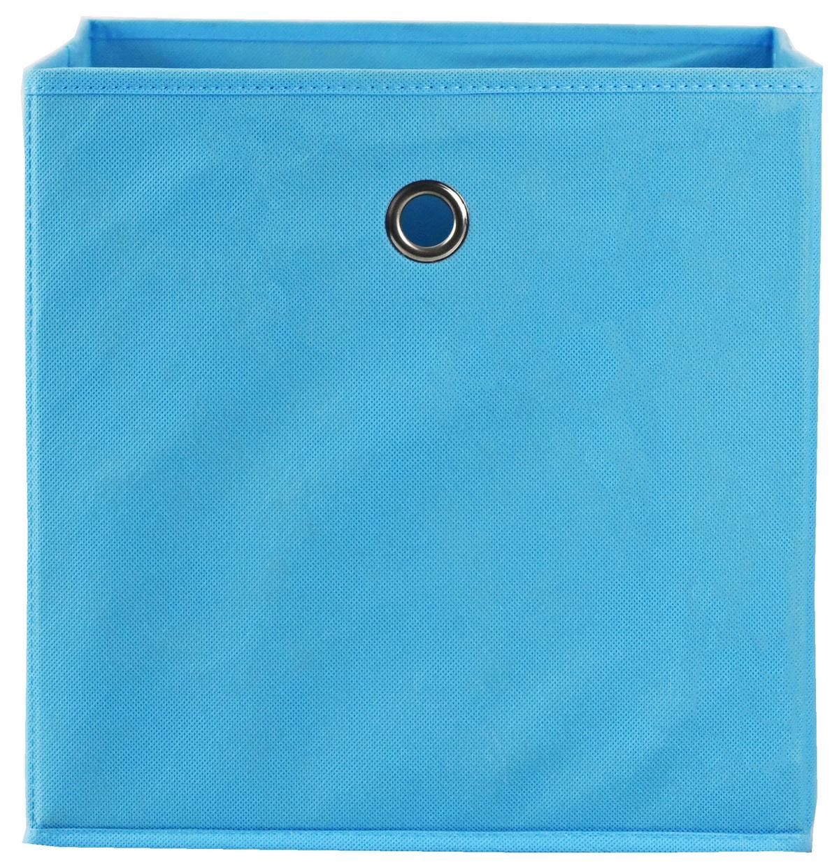 Faltbox Fibi in Blau - Hellblau, Konventionell, Karton/Textil (30/30/30cm) - Based