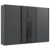 DULAP USI CULISANTE ATLANTA - grafit/negru, Modern, sticlă/material pe bază de lemn (300/216/65cm) - Premium Living