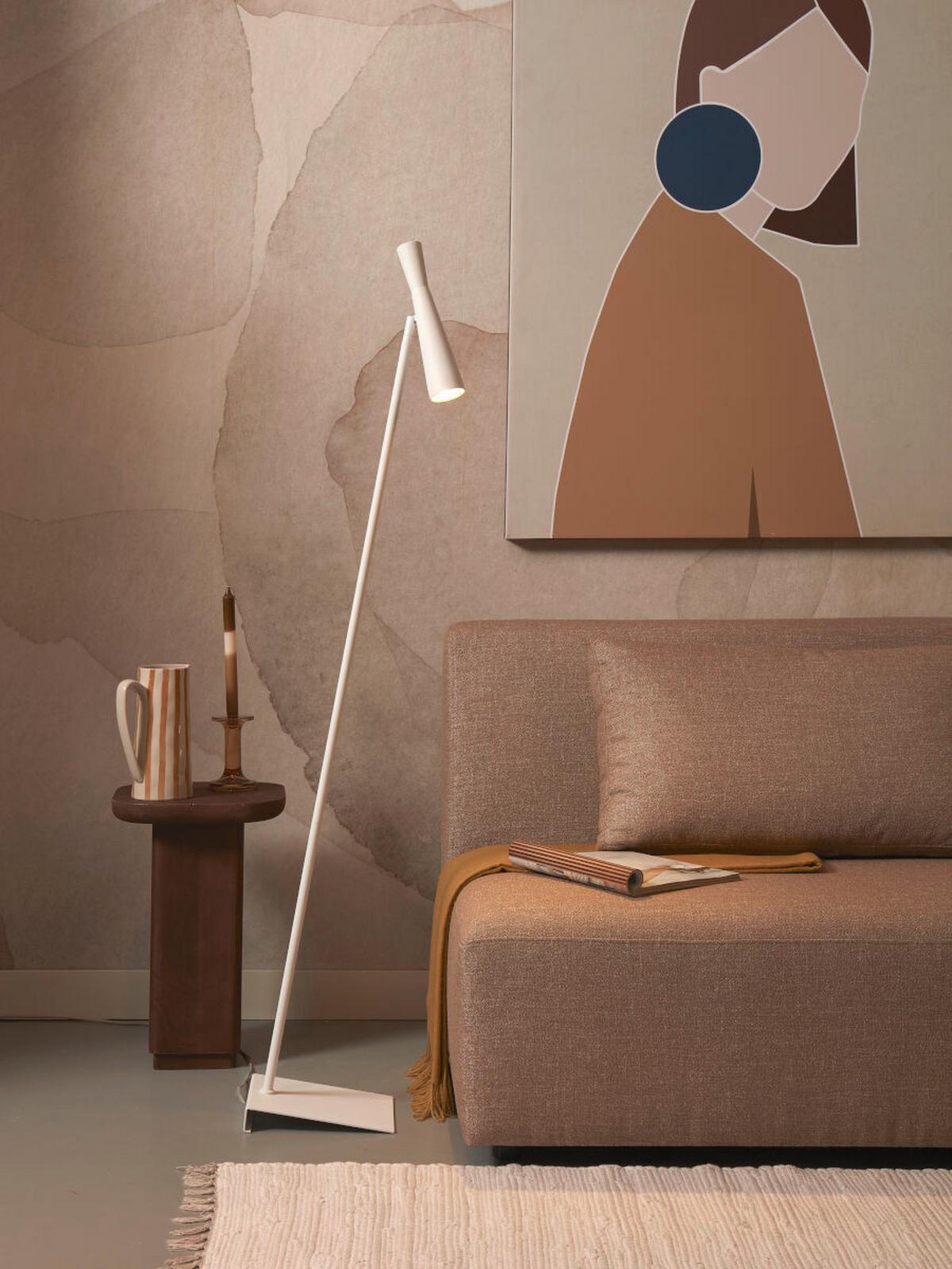 Állólámpa Bordeaux - fehér, Trend, fém (22/25/145.5cm) - It's about Romi