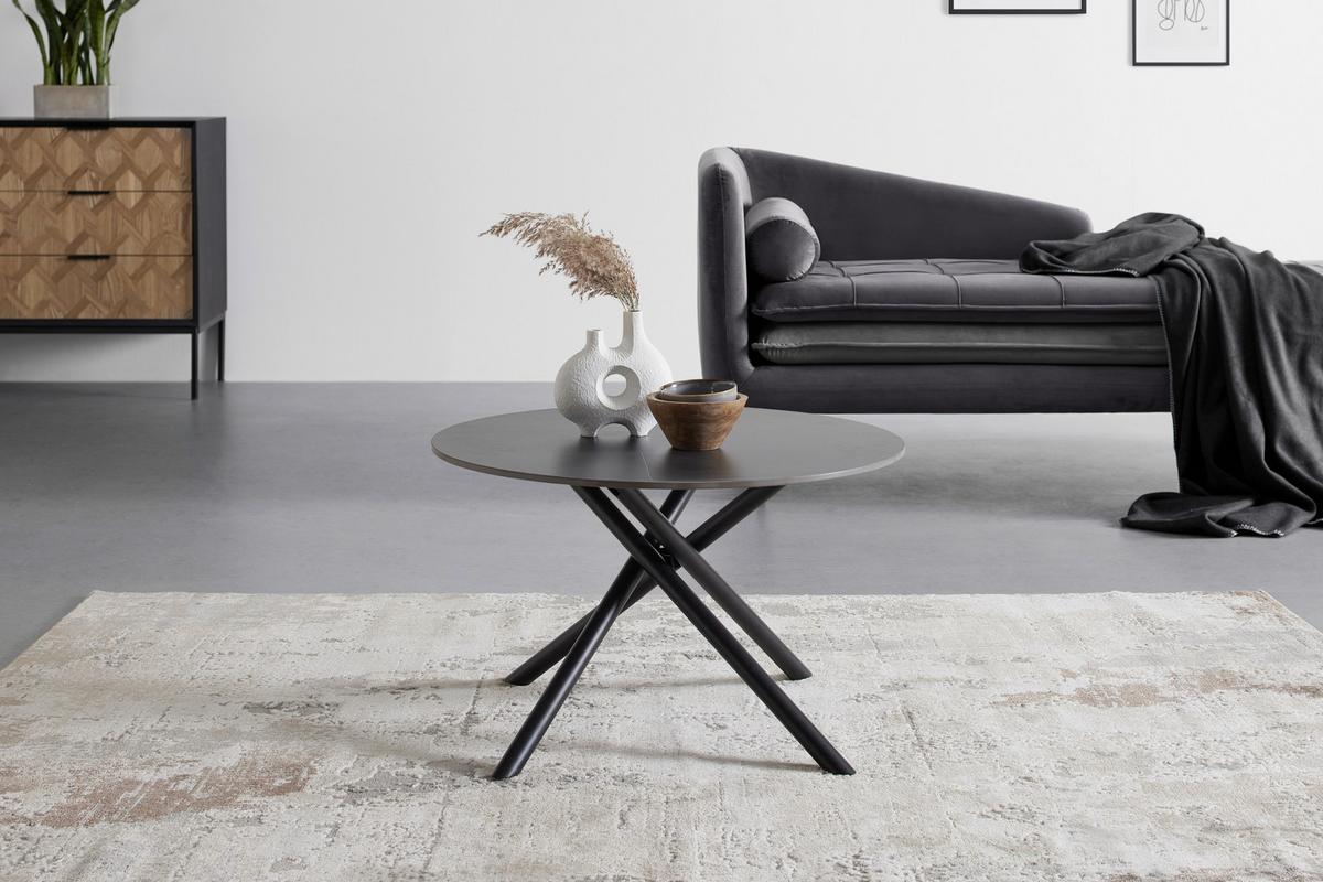 Couchtisch Marbella Schwarz - Schwarz, MODERN, Keramik/Metall (70/70/44cm) - Mömax