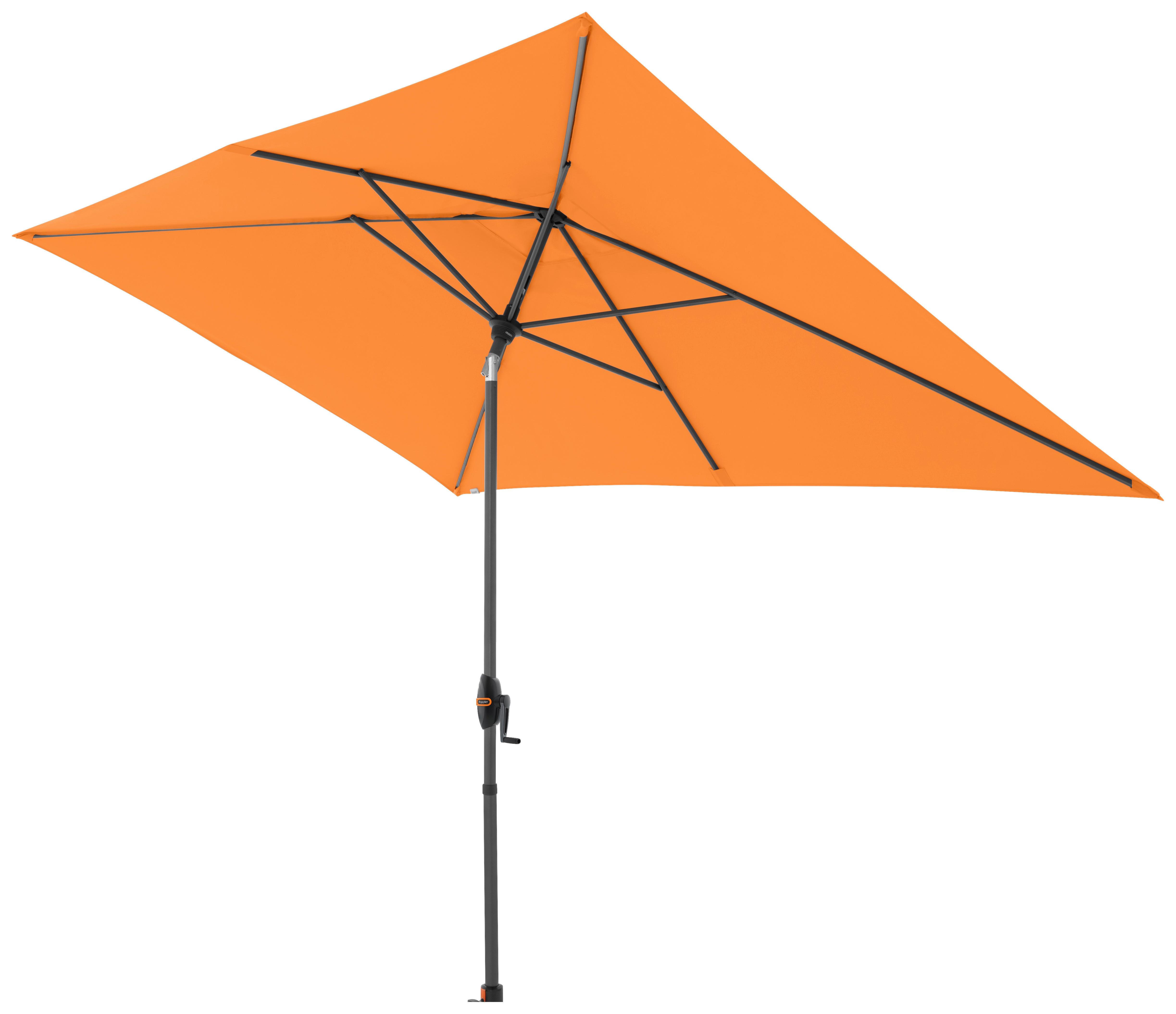 Sonnenschirm Myzone Auto Tilt Orange ca. 300x200cm - Anthrazit/Orange, Basics, Textil/Metall (300/200cm) - Doppler