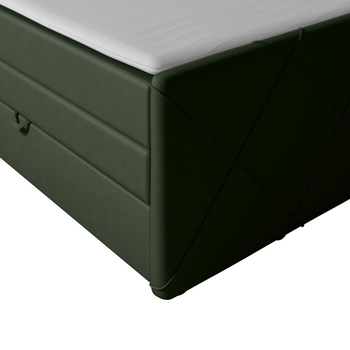 Boxspringbett Cordoba ca. 180x200 cm Grün - Schwarz/Grün, MODERN, Holz/Kunststoff (180/200cm) - MID.YOU