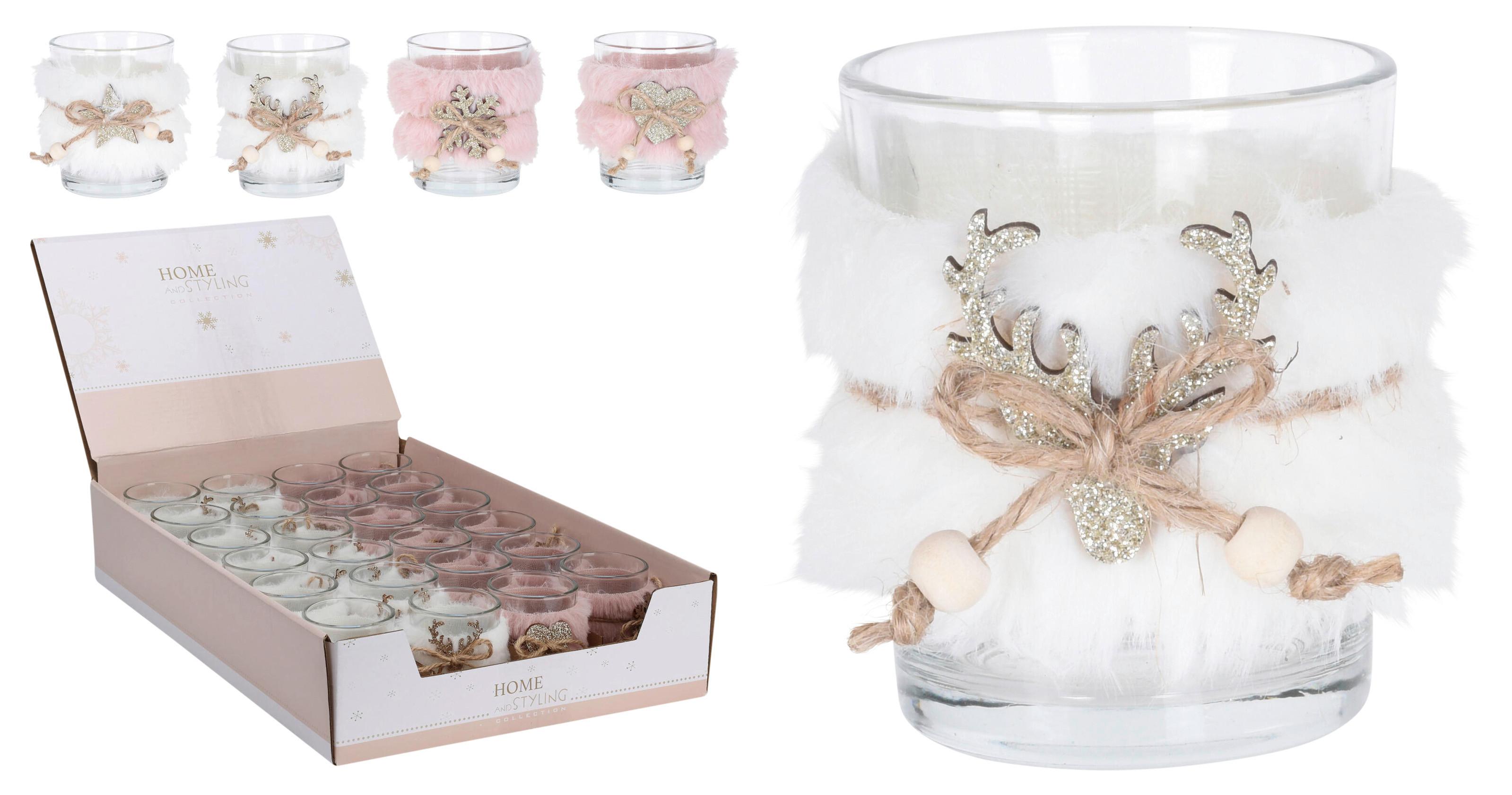 Teelichthalter FROST - Multicolor, Glas (5,5/6,5/5,5cm)