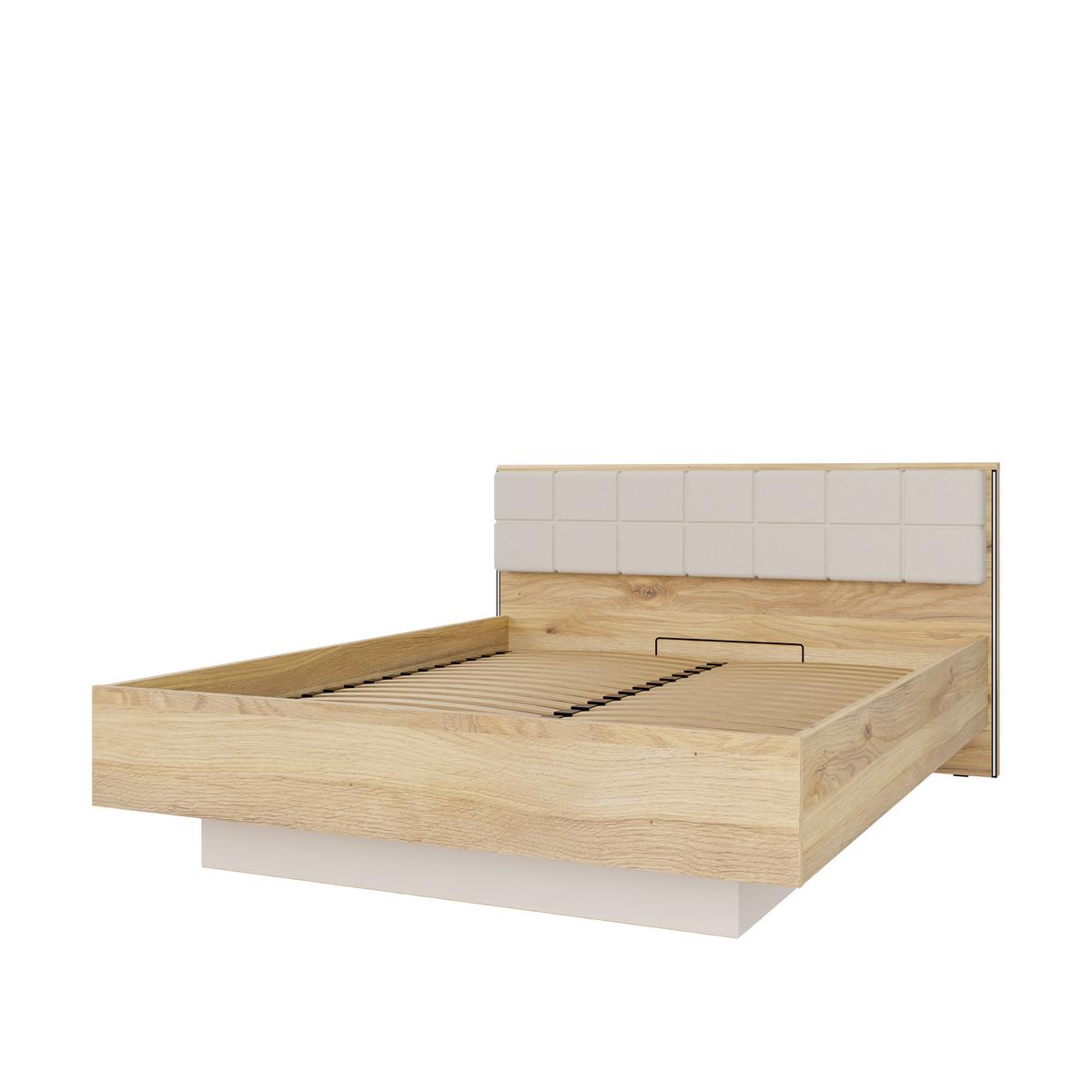 Krevet Bellevue - boje hrasta/boje pijeska, Konvencionalno, drvni materijal/tekstil (160/200cm) - Modern Living