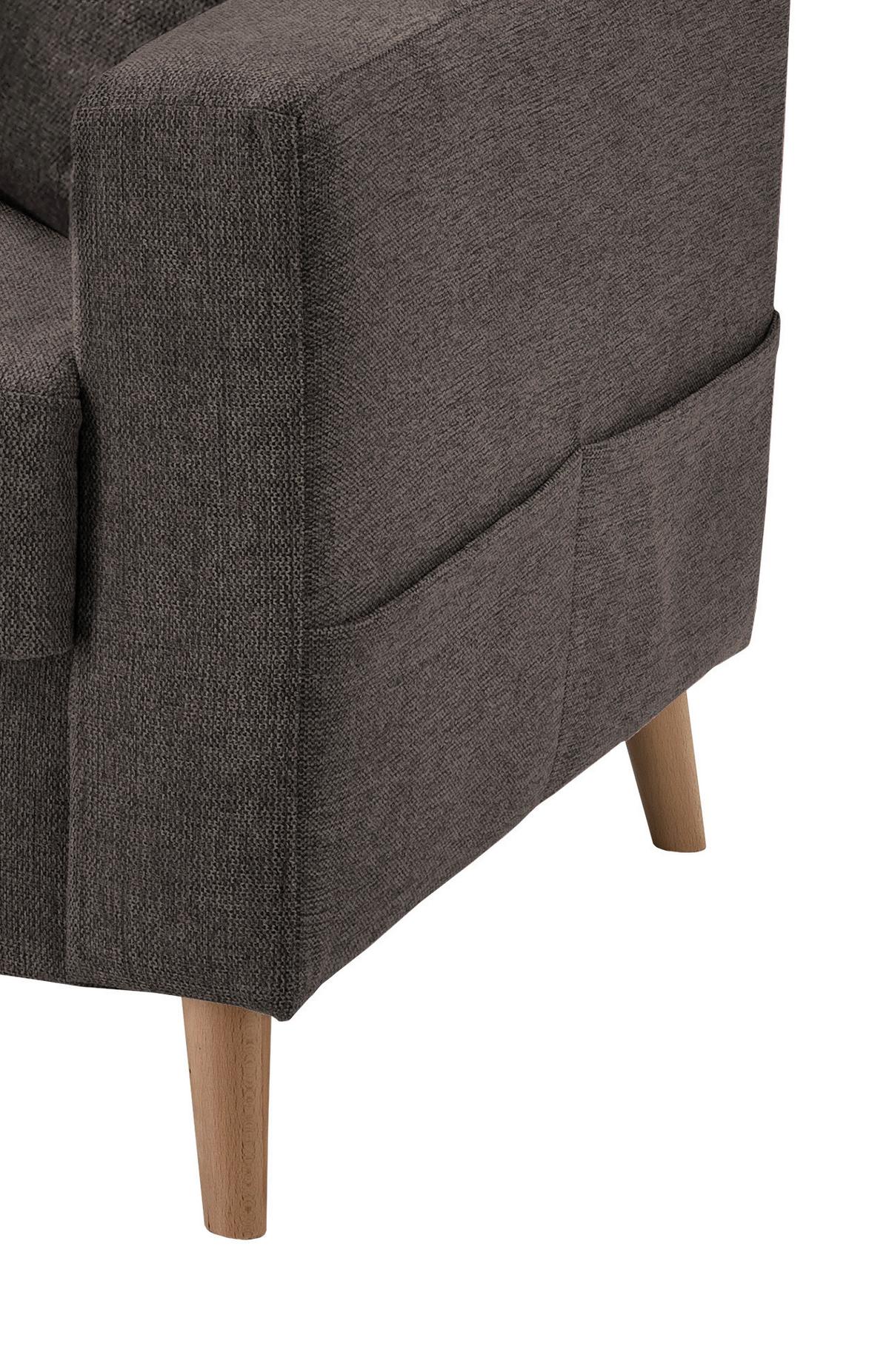 Wohnlandschaft Valentina Braun Struktur - Braun/Naturfarben, KONVENTIONELL, Holz/Textil (150/228cm) - P & B