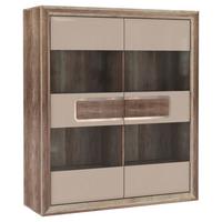 Nizka Vitrina Tiziano - siva/barve hrasta, Moderno, kovina/umetna masa (133,8/155,4/43,5cm) - Mömax