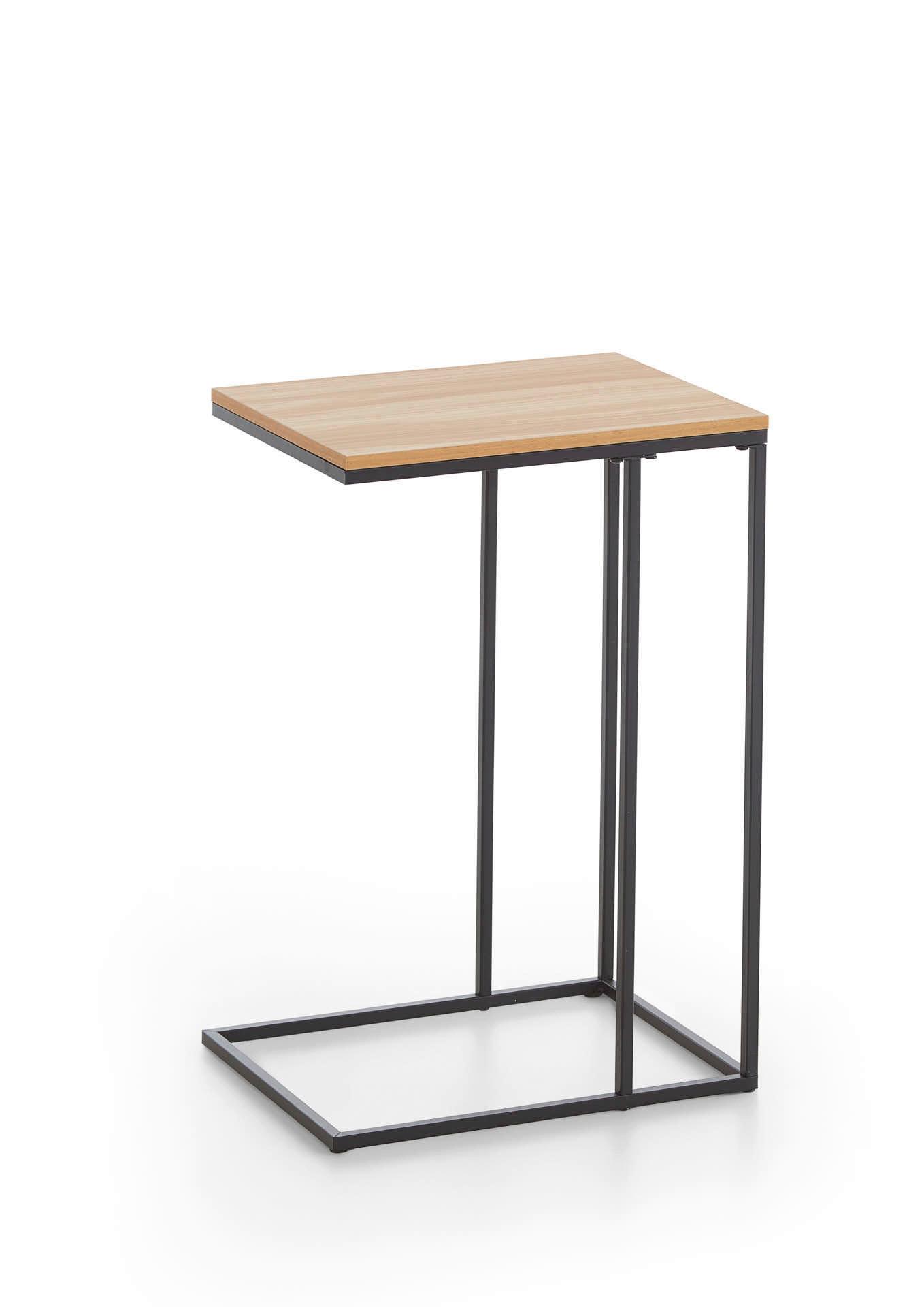 COUCHTISCH KLEINMÖBEL - noir, Design, métal/matériau de bois (30/58/40cm) - MID.YOU