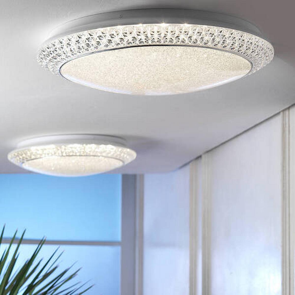 Led Mennyezeti Lámpa 1018/plm Giulia - krómszínű/átlátszó, Basics, műanyag/fém (40/40/13cm)