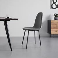 STUHL in Grau "Ida" - Schwarz/Grau, MODERN, Holz/Textil (44/89/41,5cm) - Bessagi Home
