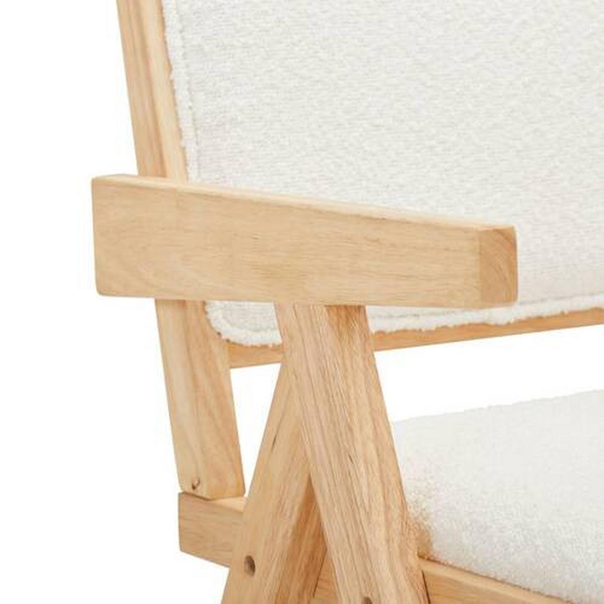 KRZESŁO Z PODŁOKIETNIKAMI NAPOLI - kolor naturalny/biały, Modern, drewno/tkanina (51/79/54cm) - Livetastic