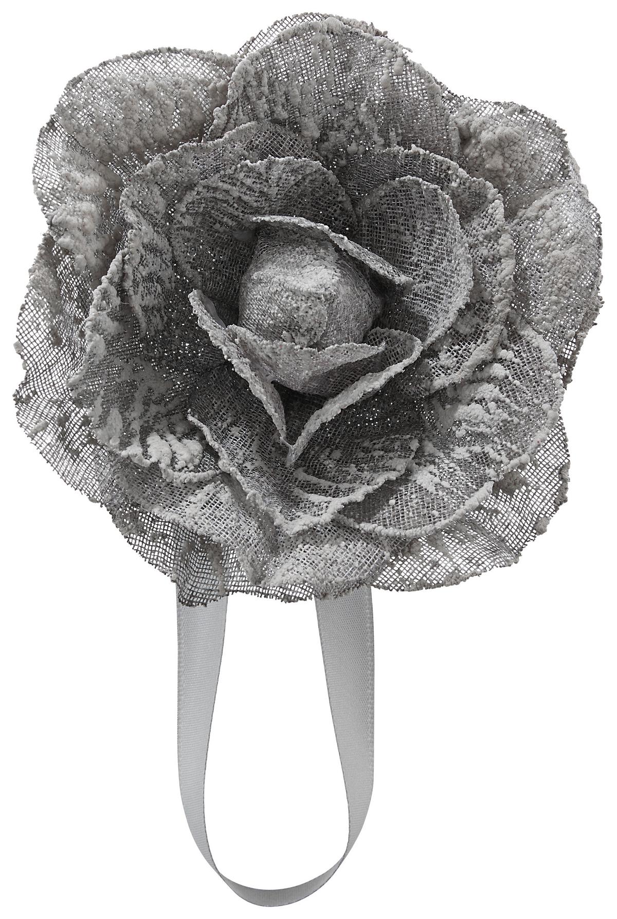 Raffhalter Rose in Anthrazit - Anthrazit, Romantik / Landhaus, Textil (11cm) - Modern Living