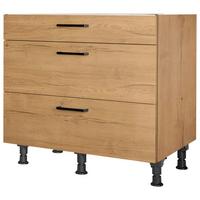 Schubkastenunterschrank Structura Eiche - Eichefarben/Schwarz, MODERN, Holzwerkstoff/Metall (90/87/56cm) - Nobilia