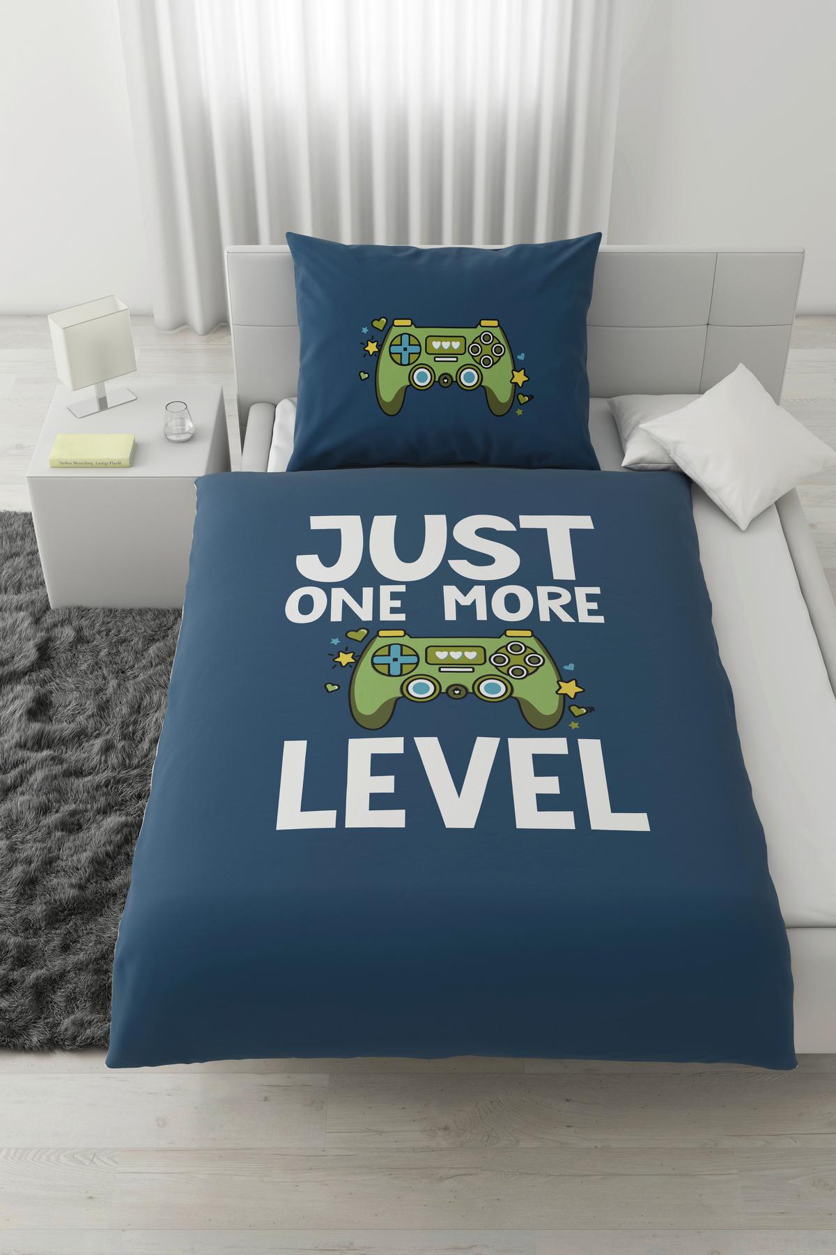 JUGENDBETTWÄSCHESET LEVEL -EXT- - Blau/Grün, Textil (160/210cm) - Modern Living