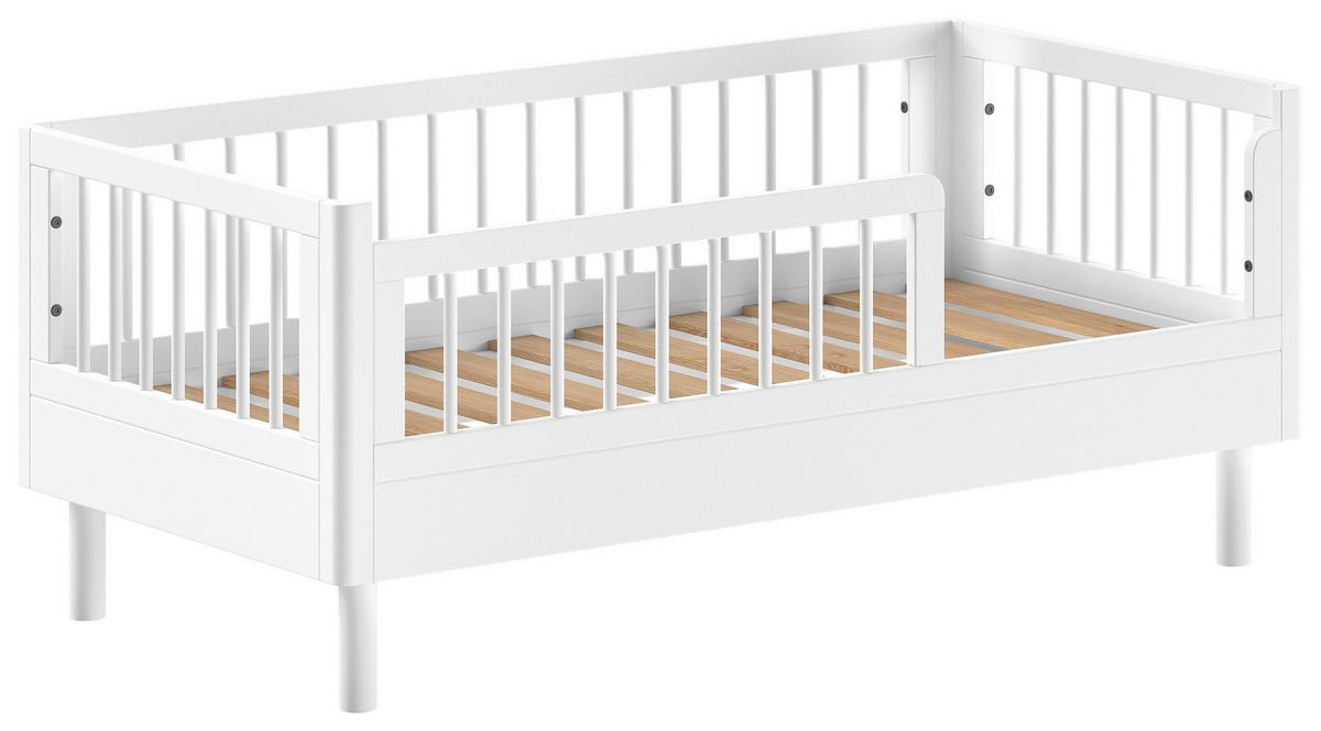 Bett FORREST Weiß ca.70x140cm Echtholz Buche - Weiß, MODERN, Holz (70/140cm) - Vipack